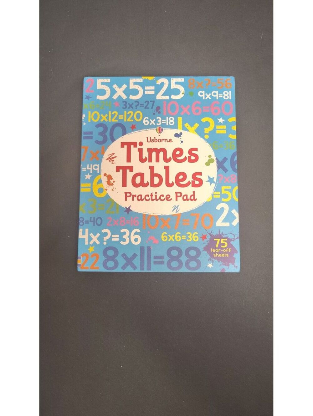 Usborne Times Tables Practice Pad Math Workbook 75 Tear-Off Sheets Homeschool